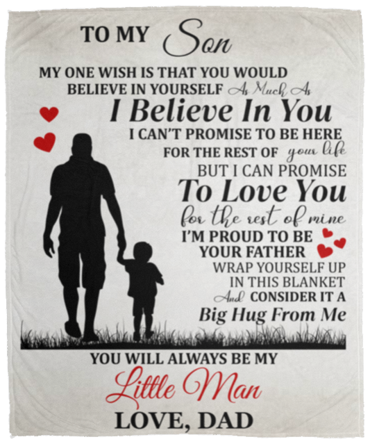 To My Son (Little Man) [Cozy Plush Fleece Blanket]