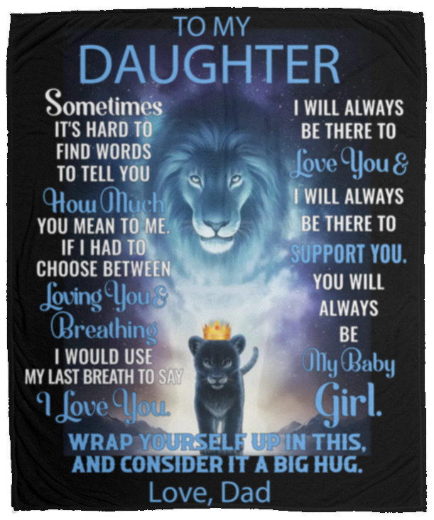 To MY Daughter (Blue) [Cozy Plush Fleece Blanket]