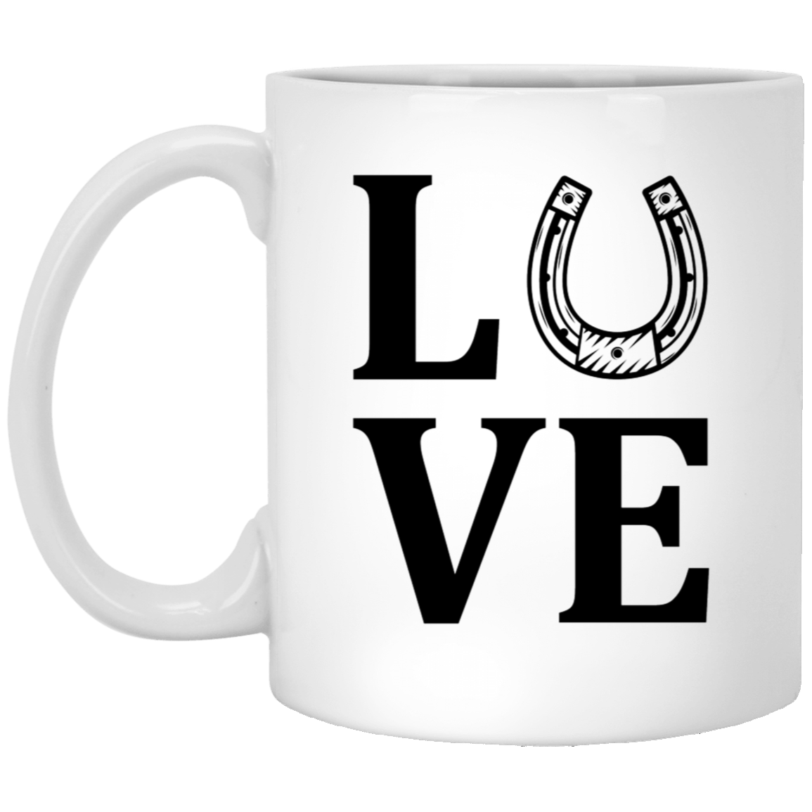 LOVE HORSESHOE 11oz White Mug