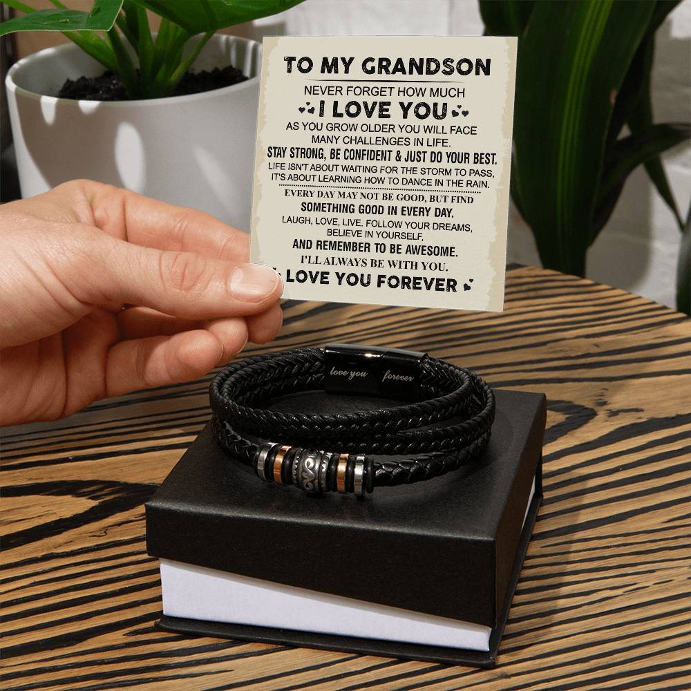 To My Grandson [Never Forget] Bracelet