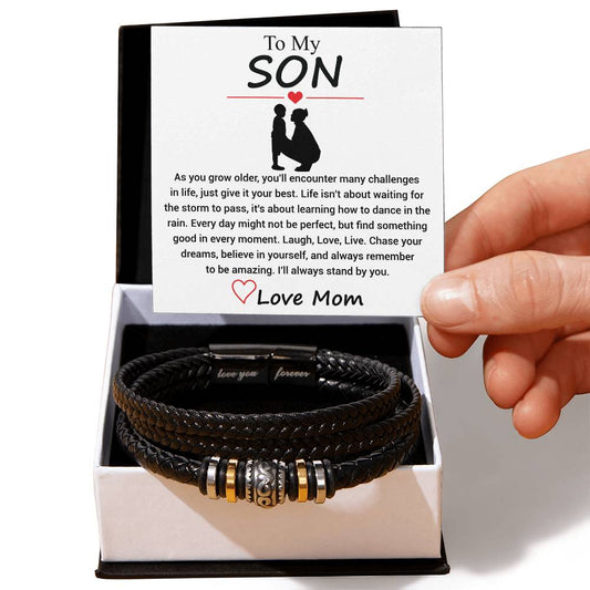 To My Son [Laugh, Love, Live] Bracelet