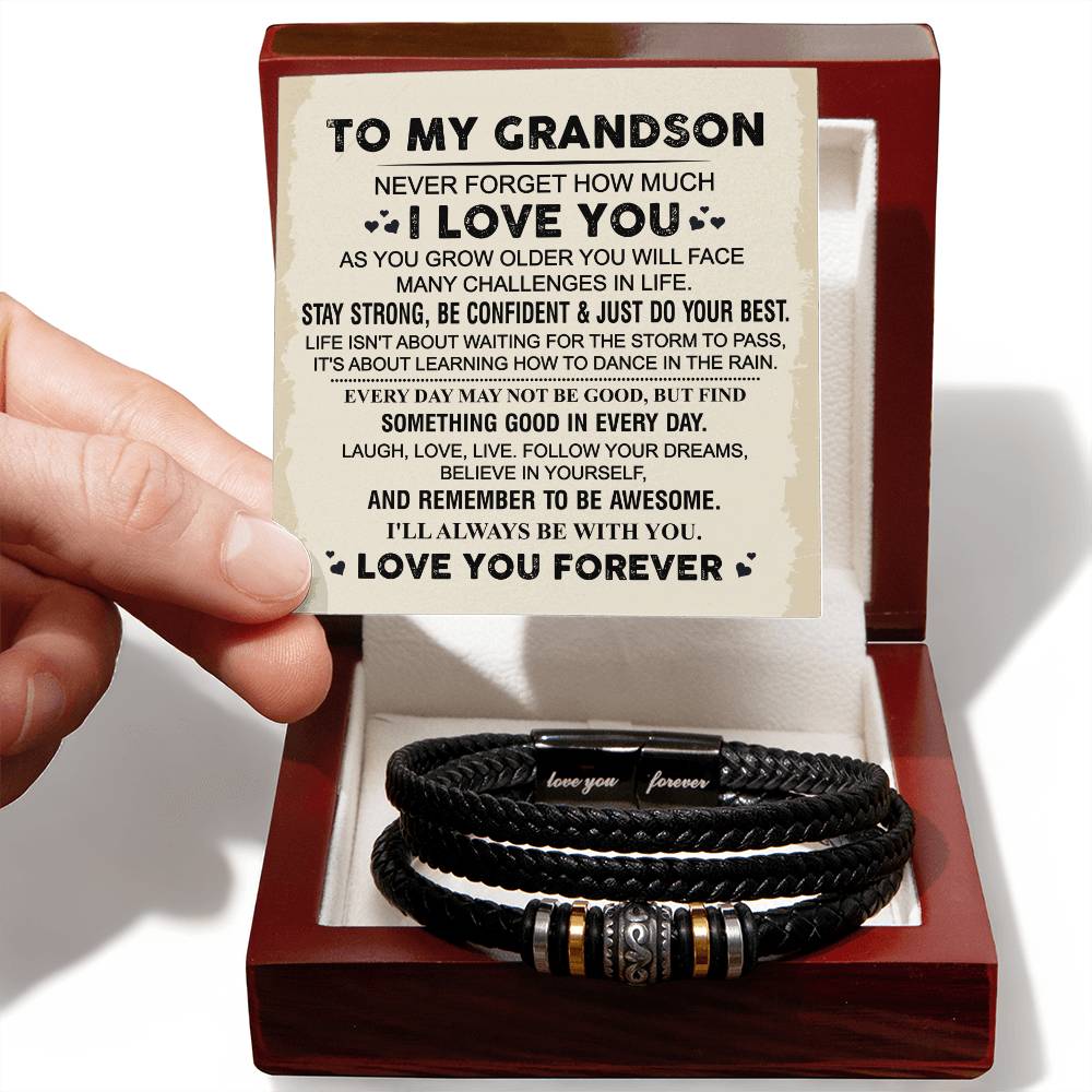 To My Grandson [Never Forget] Bracelet